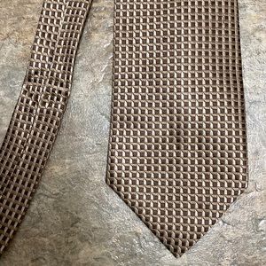 Buy One Get One 1/2 Off!! Wembley Brown Geometric 100% Silk Tie